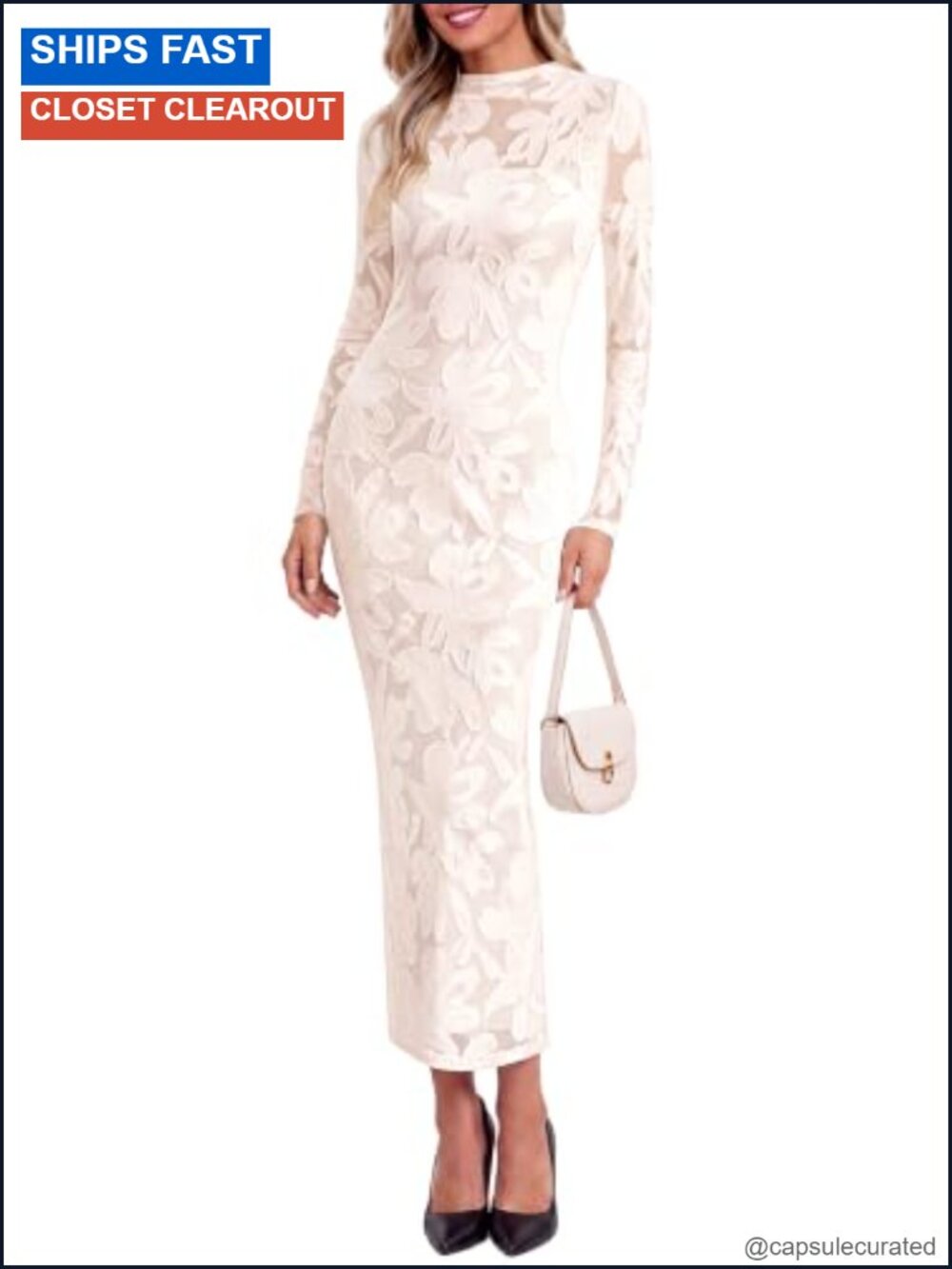 Women's Bodycon Maxi Dress Long Sleeve Mock Neck Formal Wedding Guest